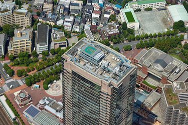 View of the rooftop after completion of seismic damping work